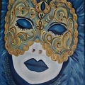 Venetian Mask, oil on canvas, 16X20"