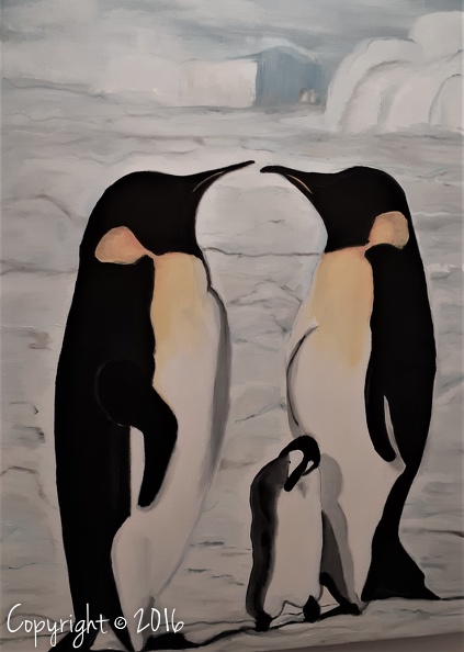 Penguins, oil on canvas, 30X24"