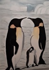 Penguins, oil on canvas, 30X24"